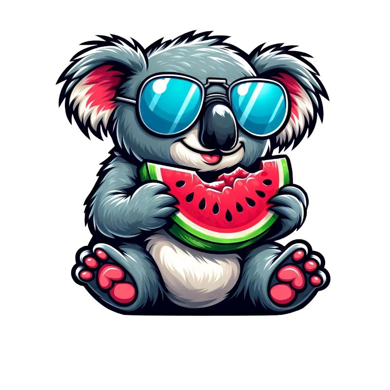 Mignon Koala pastèque d’été dessin animé fruit