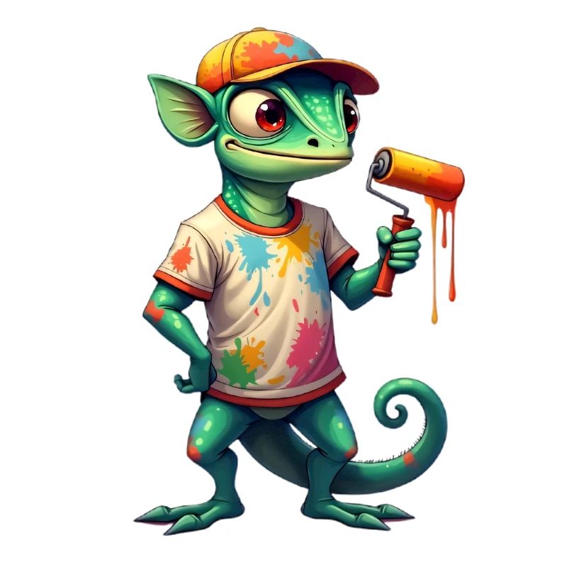Chameleon as a painter