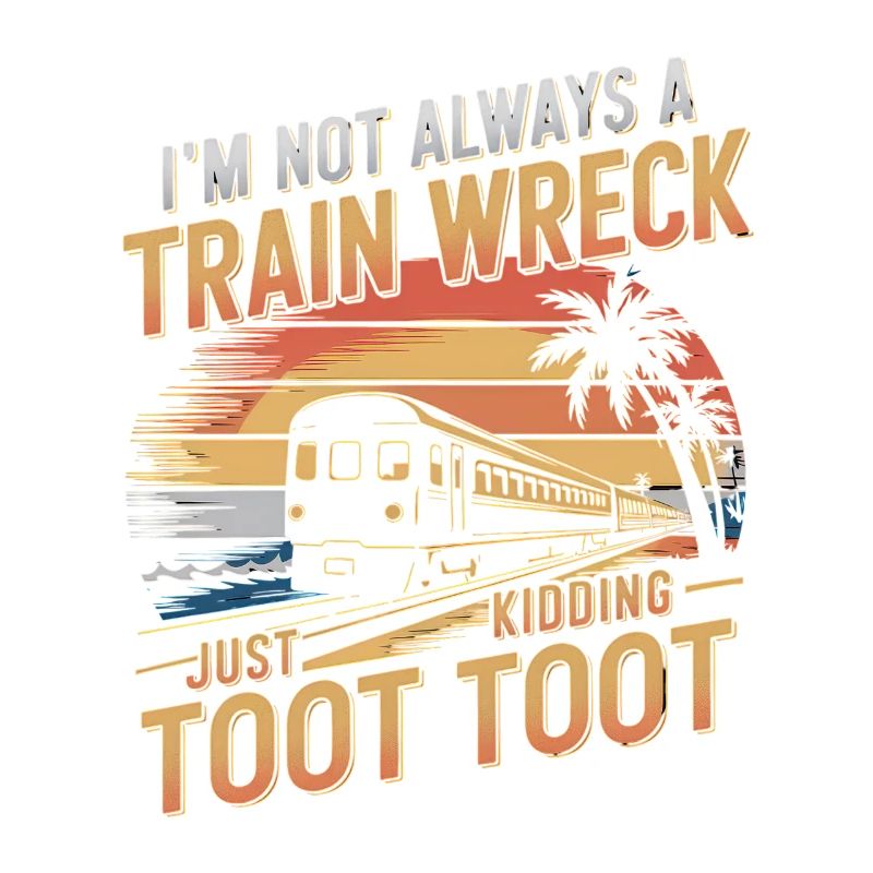 Épave de train Humour Coucher de soleil