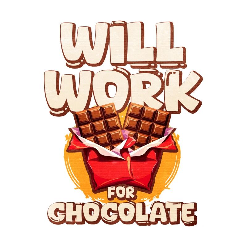 Will Work for Chocolate Illustration
