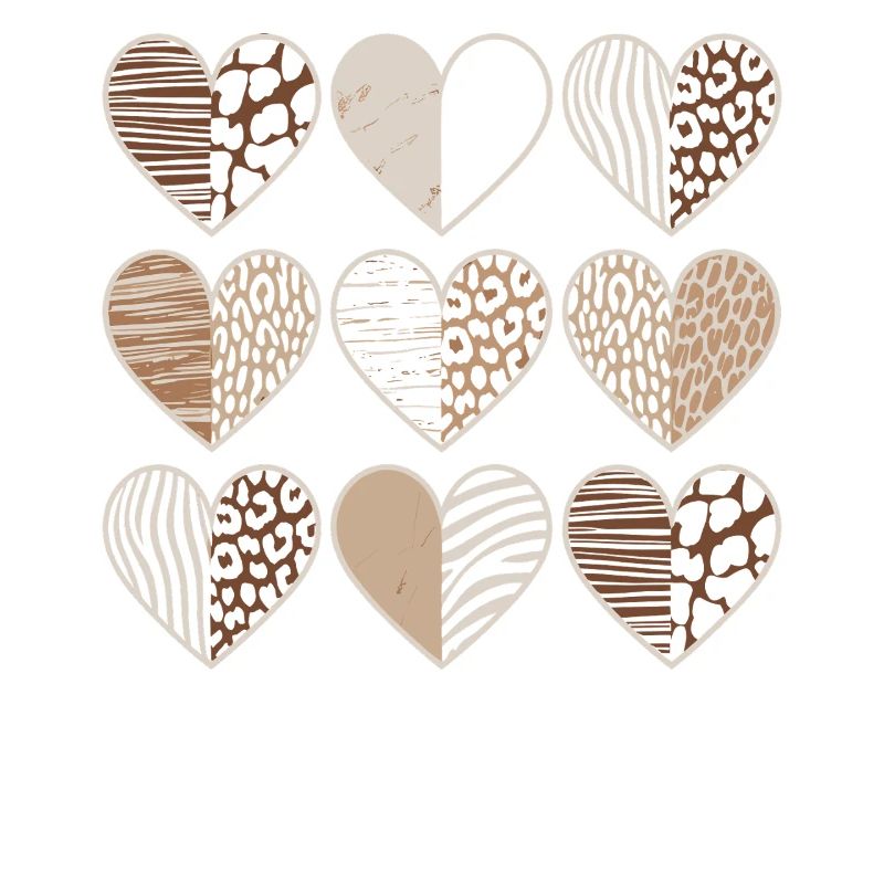 Leopard pattern heart design