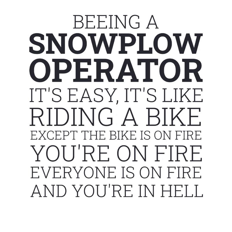 Snowplow Operator Riding A Bike Snow Plow Driver