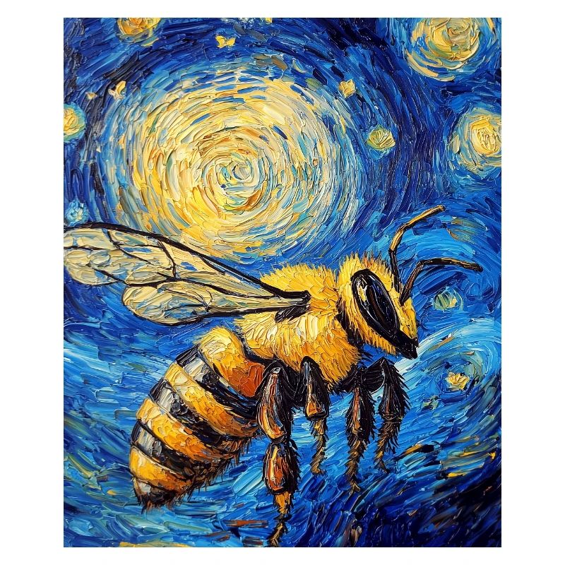 Bee Van Gogh Style Starry Night