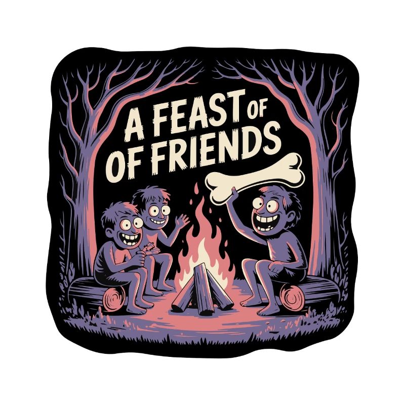 Illustration d'une soirée au feu de camp avec des amis