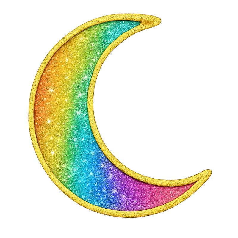 Conception de paillettes de lune arc-en-ciel