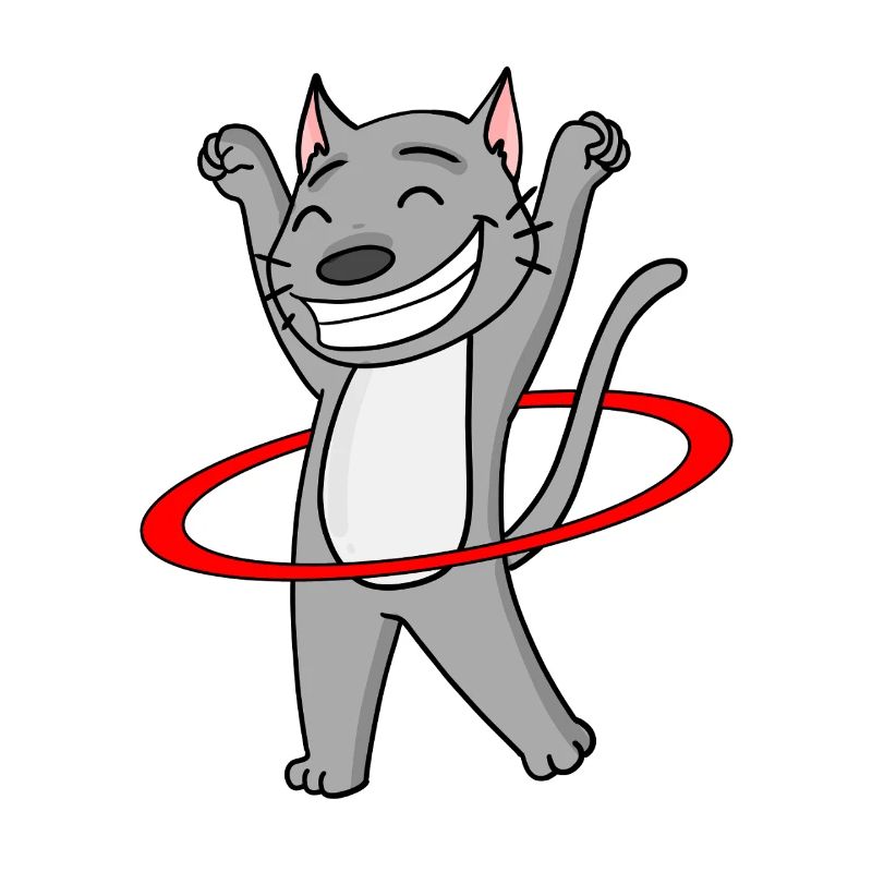 Chat mignon avec cerceau