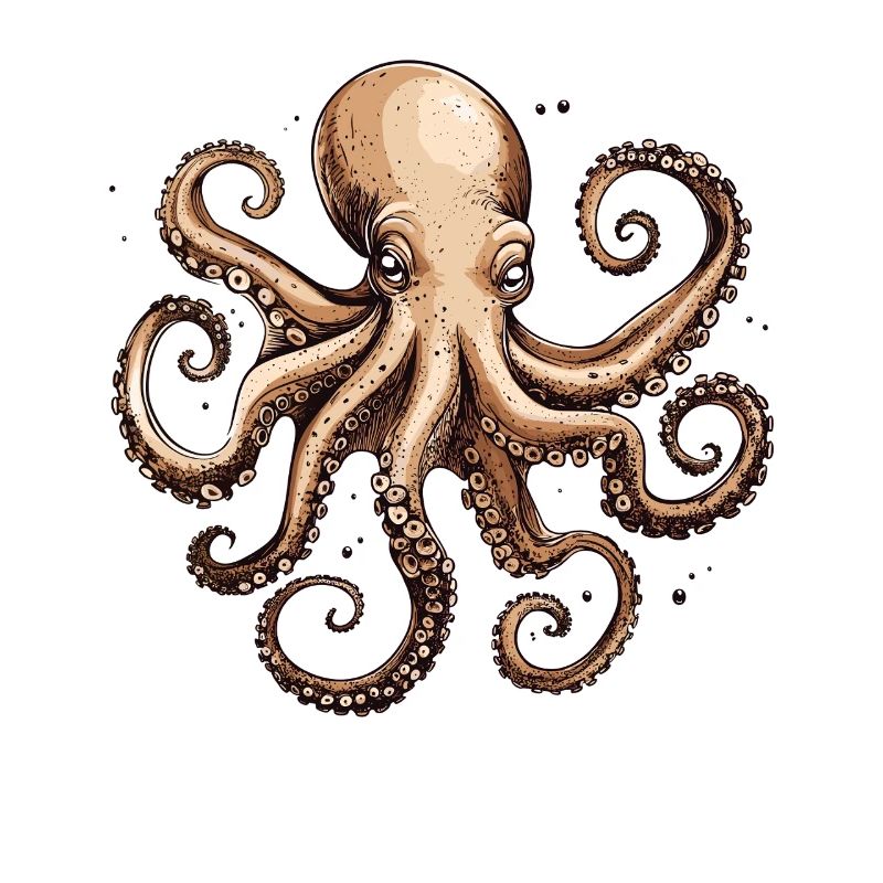 Detailed octopus design with texture