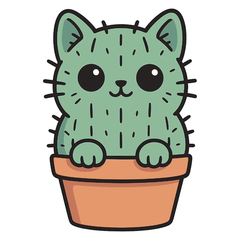 Conception de chaton cactus mignon