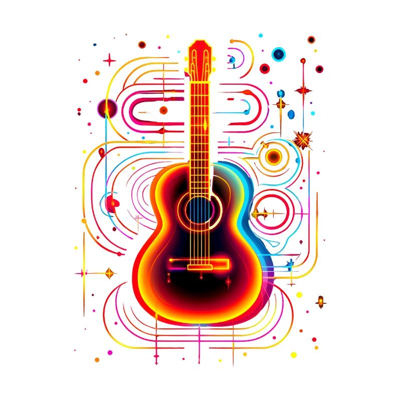 Neon gitarr med psykedelisk effekt