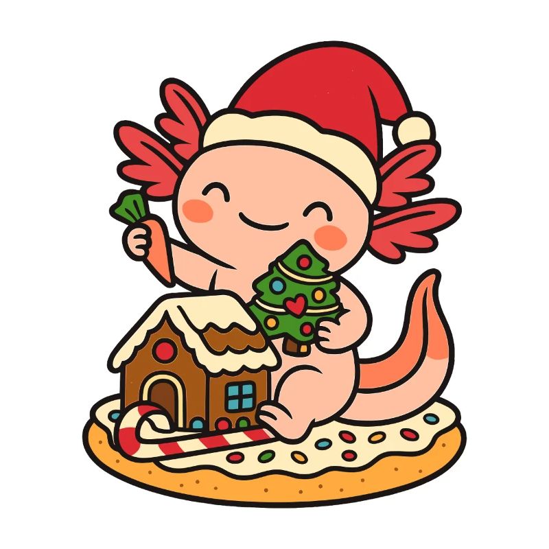 Axolotl de Noël - Design de Noël mignon