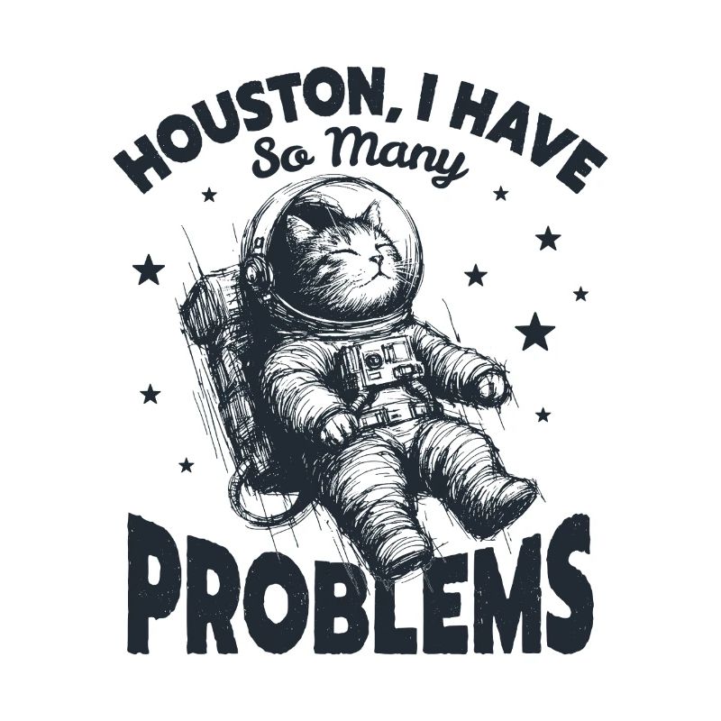 Houston J’ai tellement de problèmes drôle de chat de l’espace