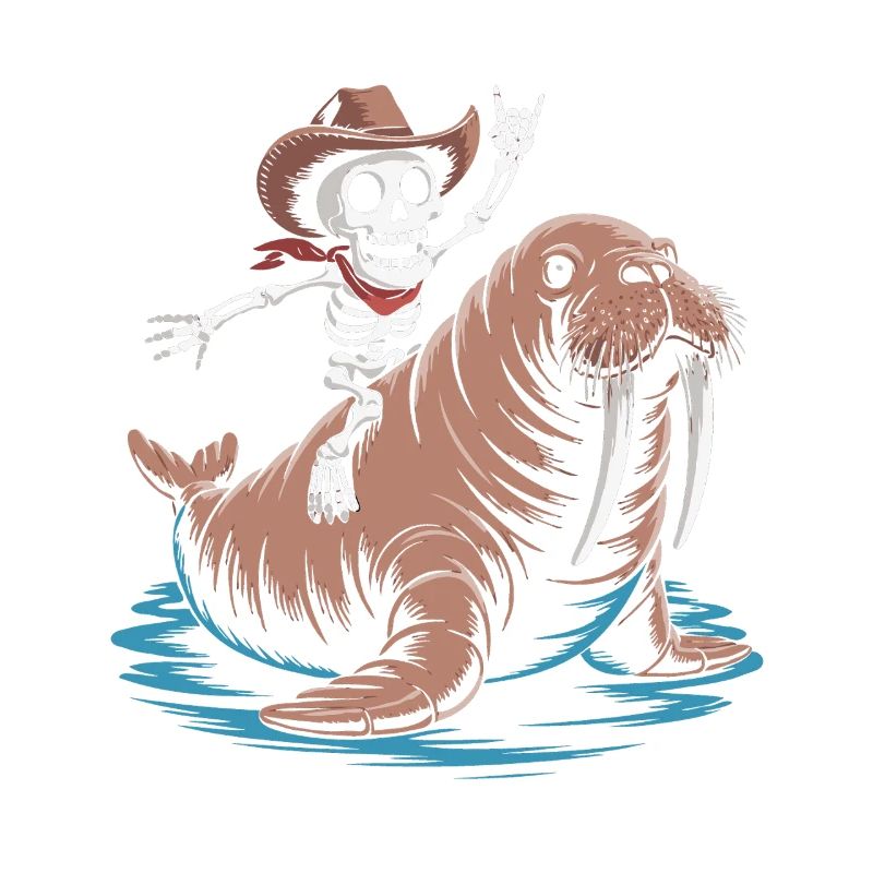Cow-boy squelette sur morse