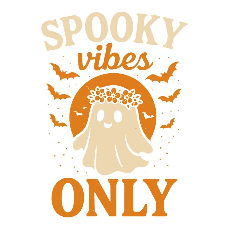 Spooky Vibes Only Halloween Fun Ghost