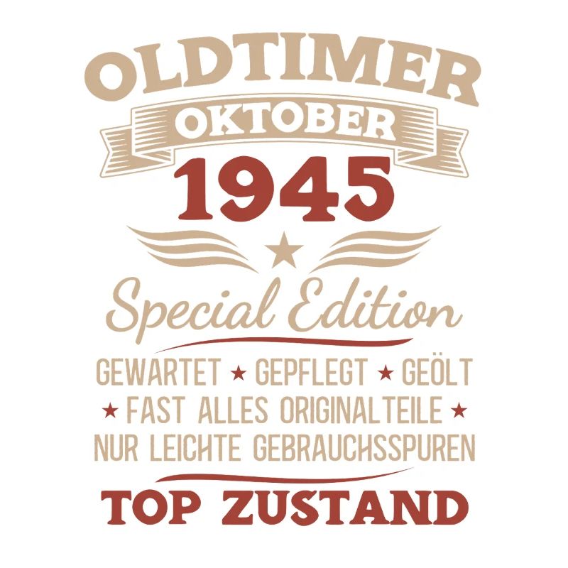 80. Geburtstag Geschenk Oldtimer Oktober 1945