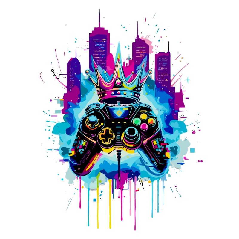 Gaming King Neon Cyberpunk Controller with Crown