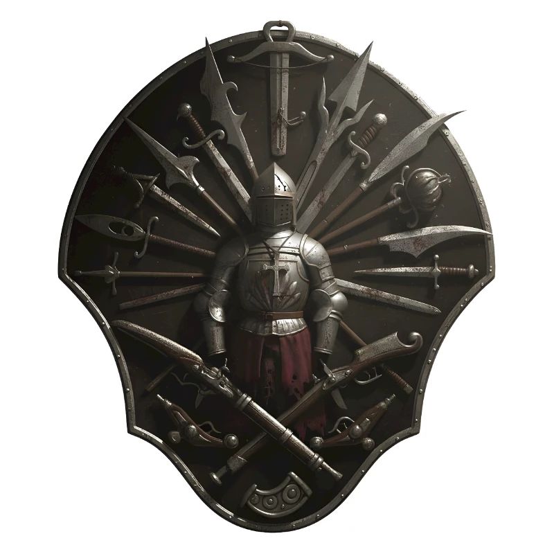 Crusader Shield Circle with Weapons