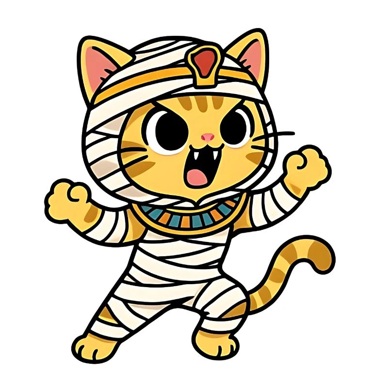 Gatto Mummia Bendaggio Avventura