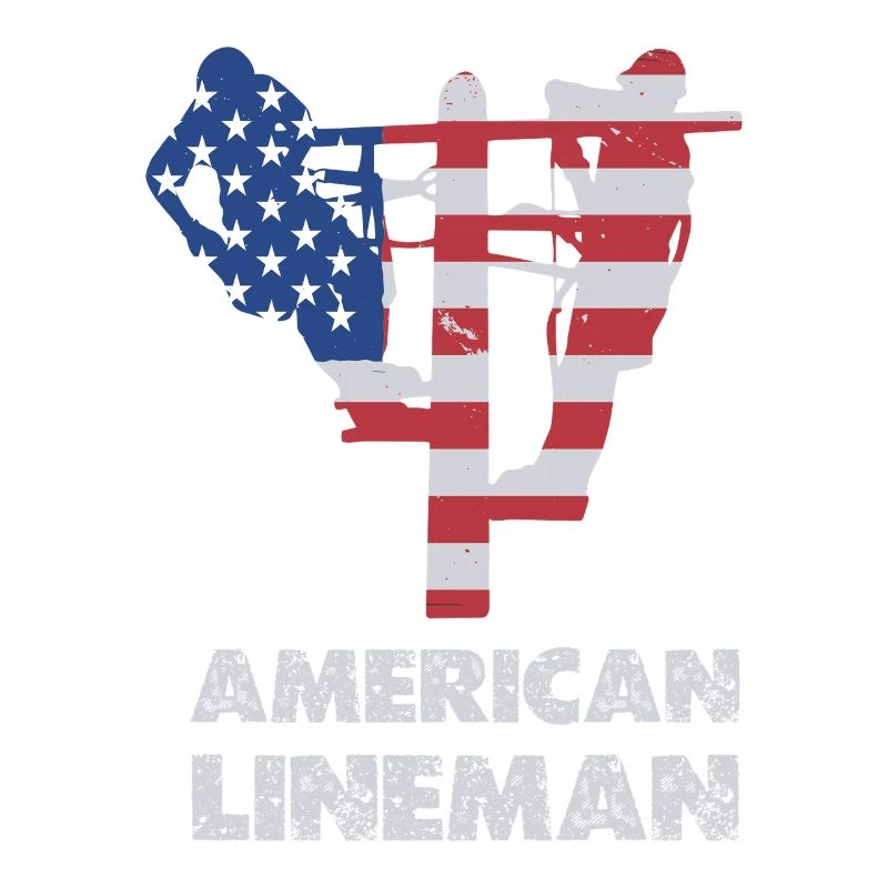 Silhouette du drapeau du monteur de lignes américain