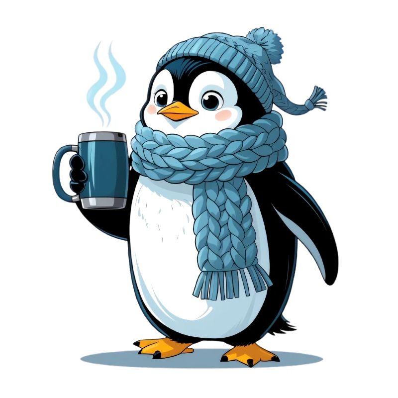 Cuddly penguin with blue cap