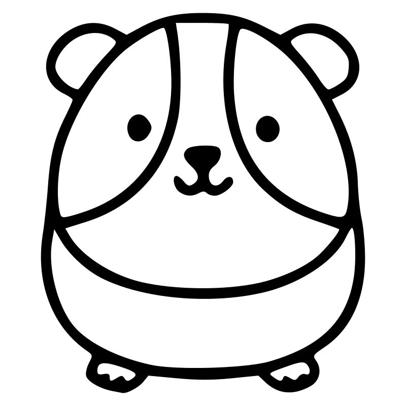 Mignon cochon d’Inde rond | Kawaii