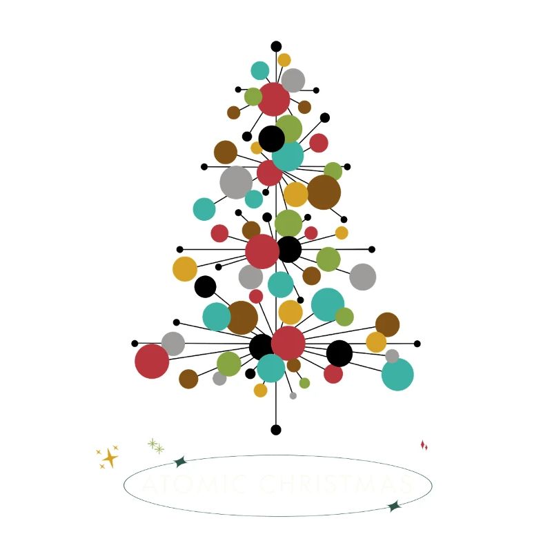 Noël atomique - Conception rétro d’arbre de Noël