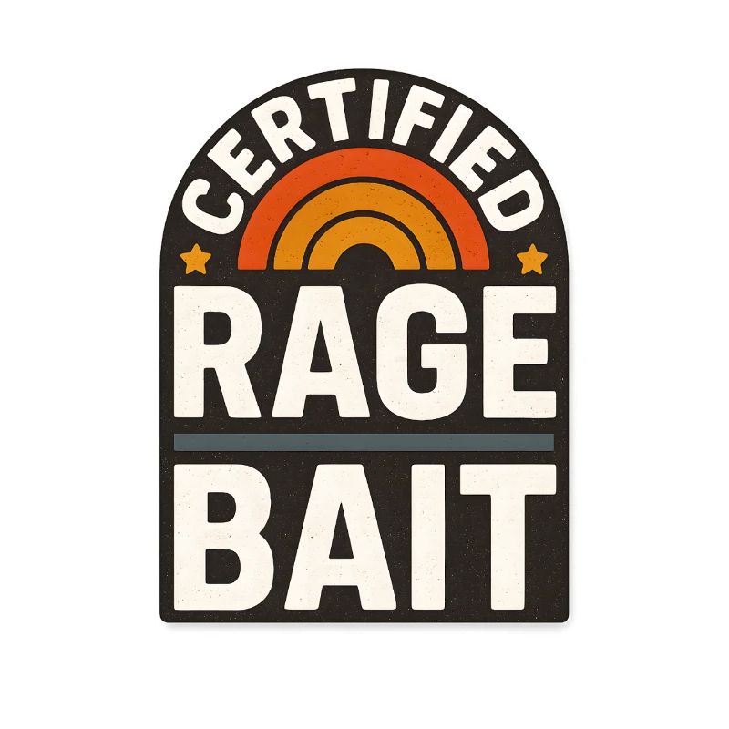 Rage Bait Patch Lustiger Spruch
