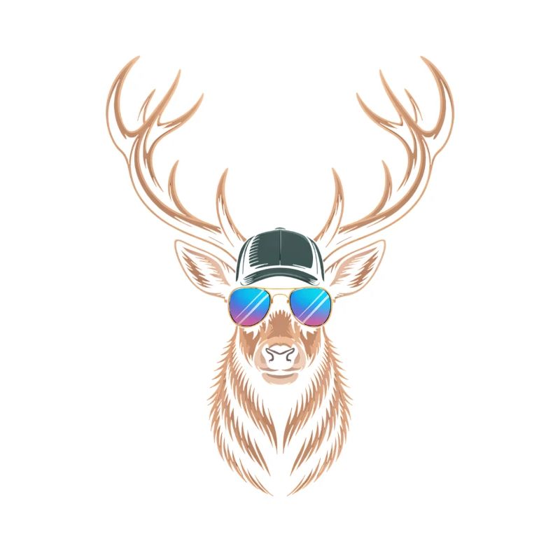 Cooler Hirsch mit Geweih 