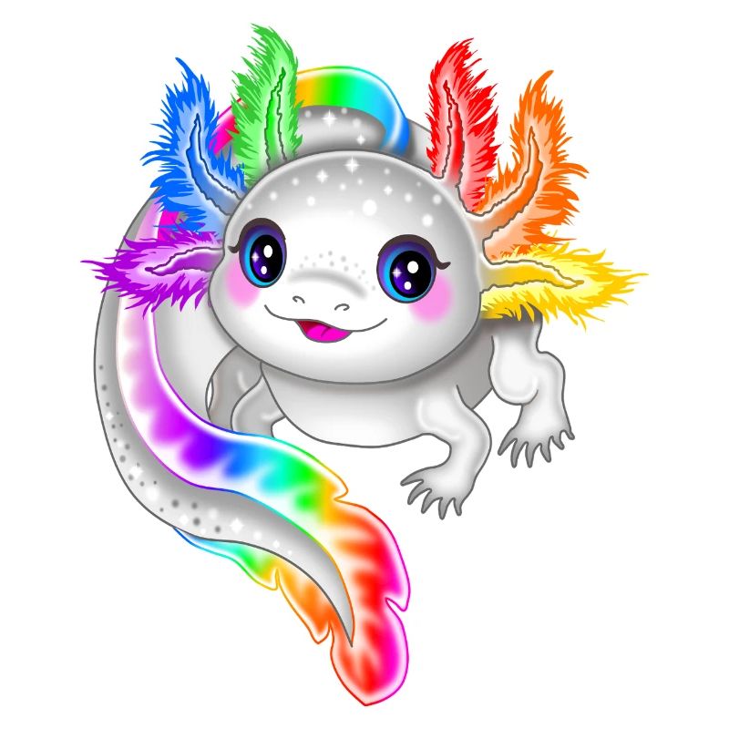 Regenbogen bunter Axolotl