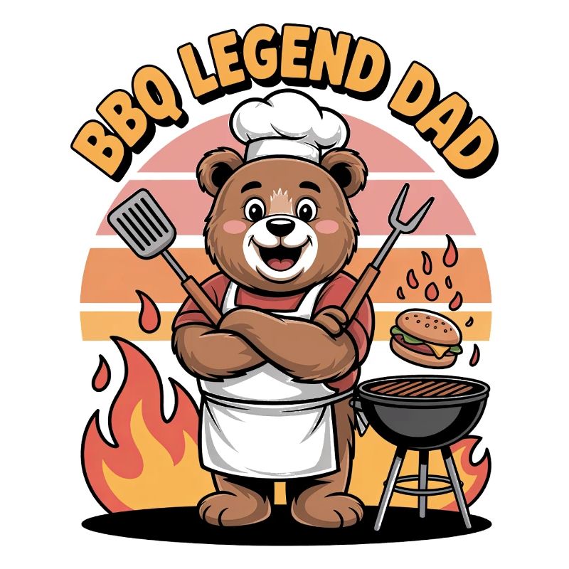BBQ Legend Dad Drôle bbq expert Bear Design