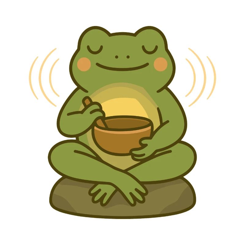 Meditating Frog – Singing Bowl & Mindfulness