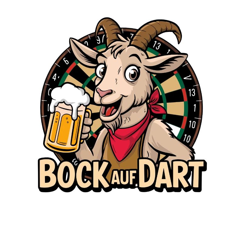 Bock on dart goat with beer mug