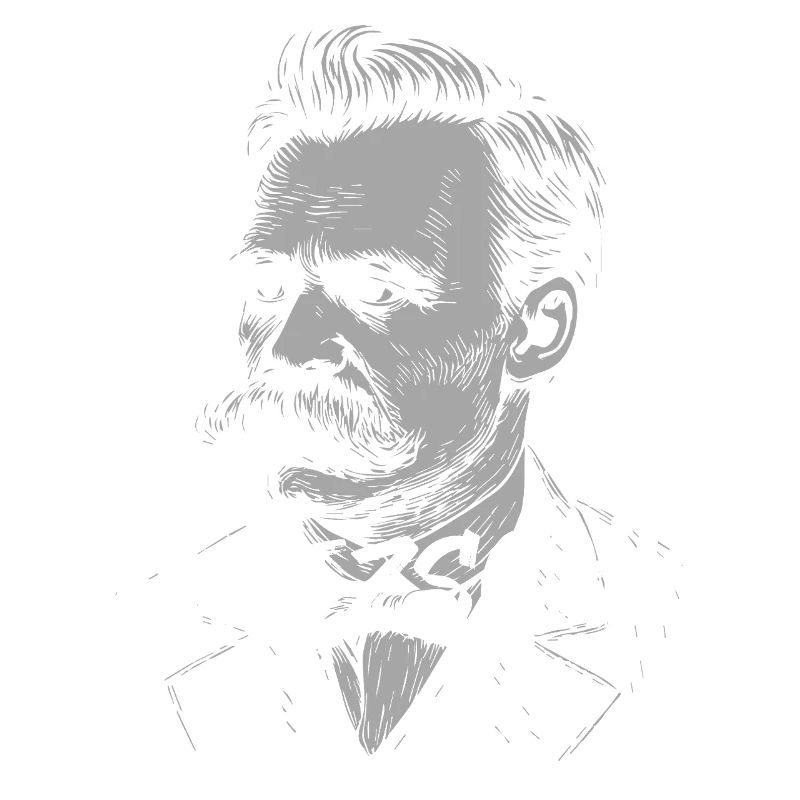 Nietzsche Philosopher Portrait with Bold Text