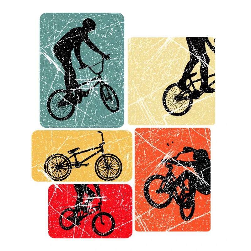 Silhouettes de vélo rétro Pop Blocks