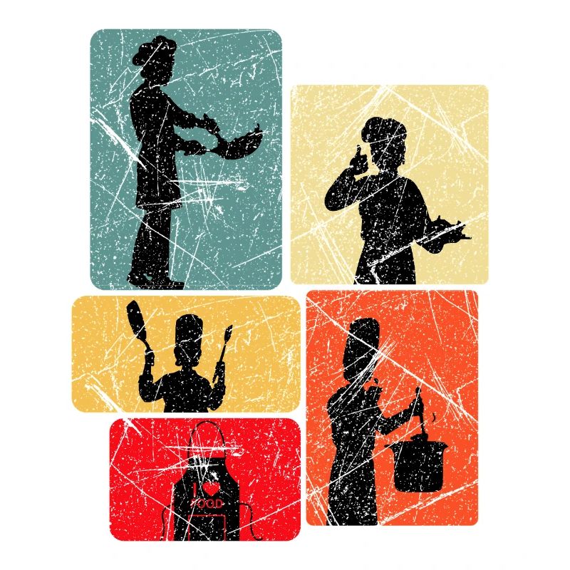 Kitchen Heroes Silhouettes Pattern