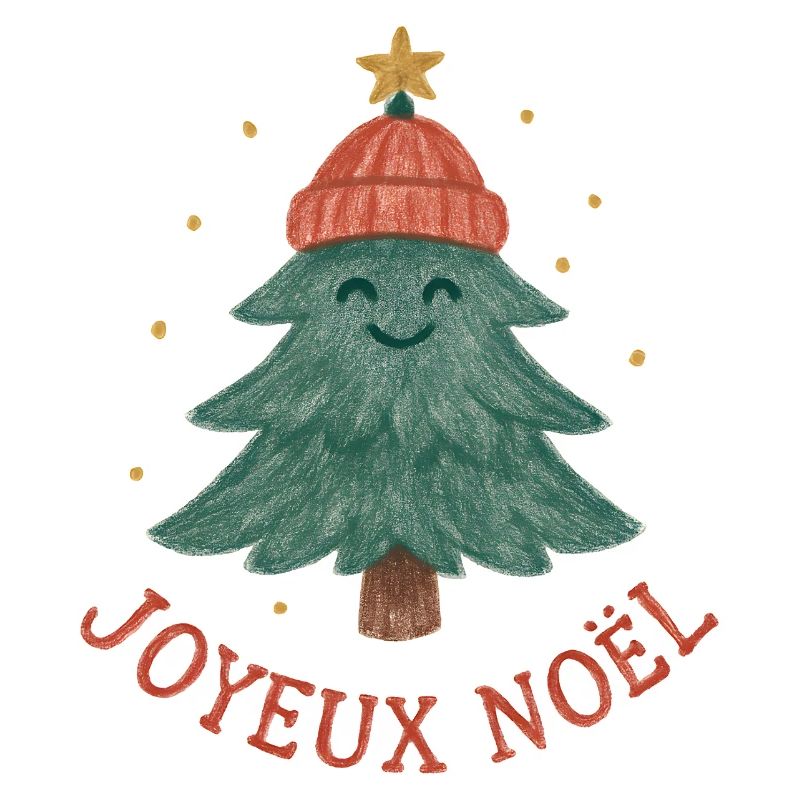 Frohe Weihnachtsbaum mit rotem Hut