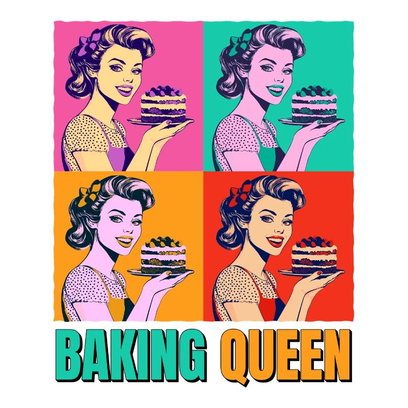 Cuisson Gâteau Cuisson Reine Cuisson Fée Boulanger Pop Art
