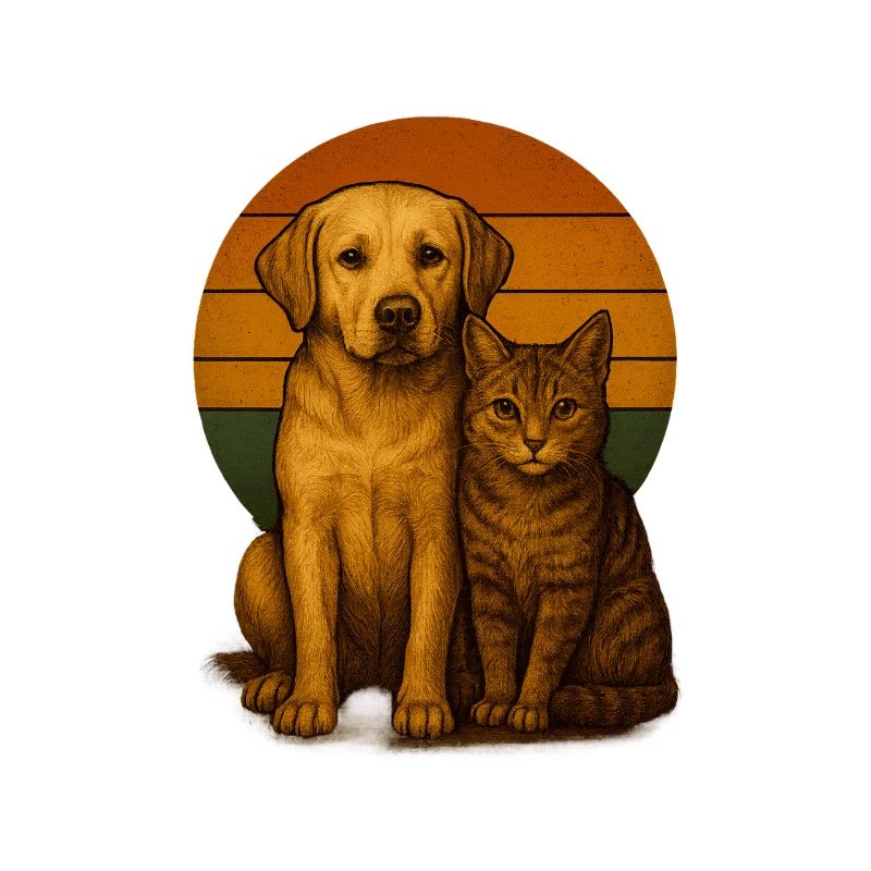 Labrador et chat