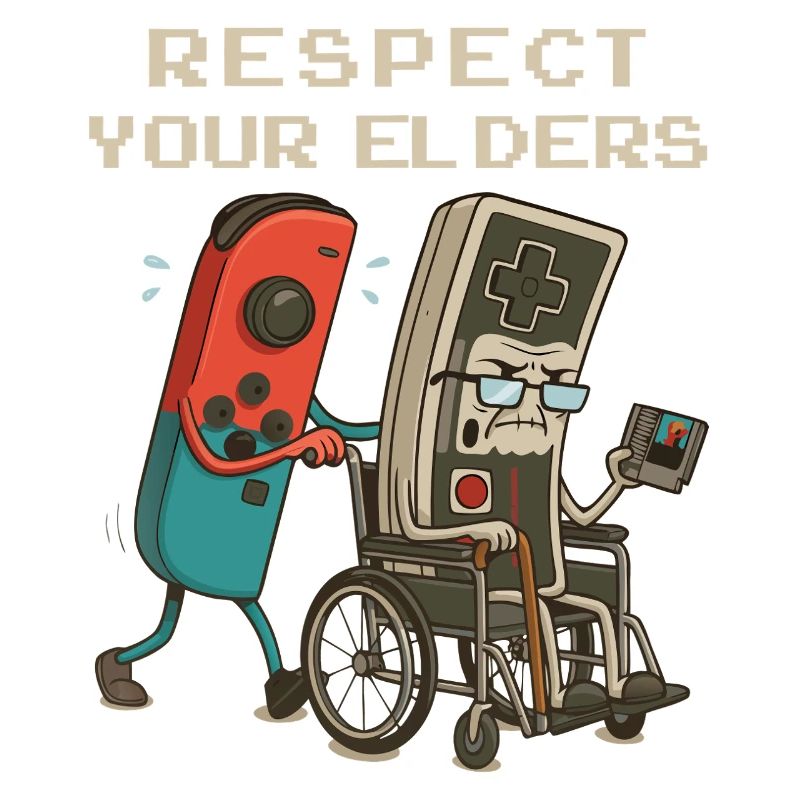 Manette rétro de jeu drôle de Respect Your Elders