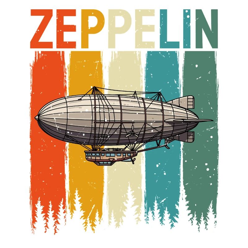 Style Rock Vintage Rétro Zeppelin Dirigeable