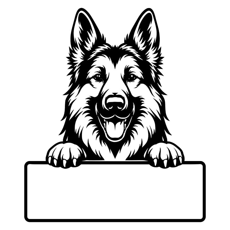 German Shepherd Portrait with Paws