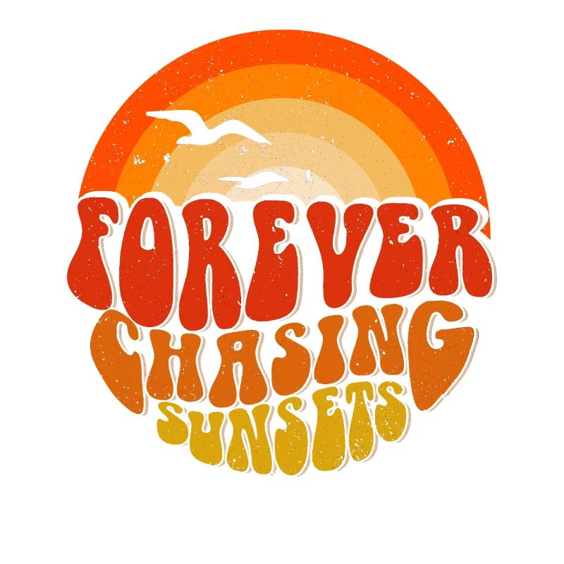 Forever Chasing Sunsets Retro Emblem