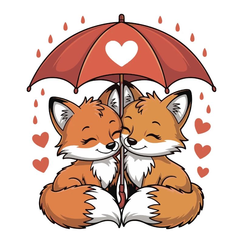 Fuchs Comic Paar Liebe