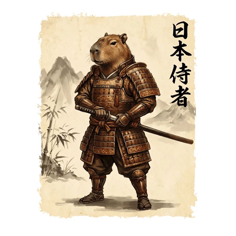 Samurai, Capybara, Japanische Kunst, Anime