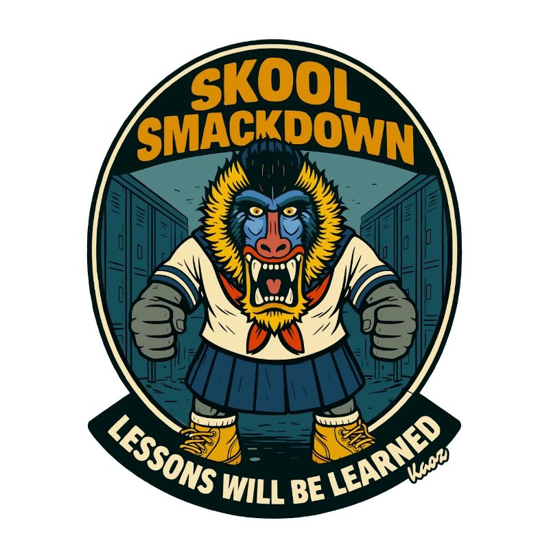 School Smackdown Primates Monkey Mandrill