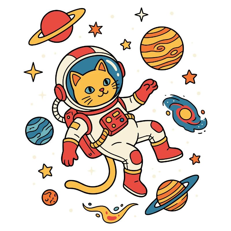 Aventure galactique Chat Astronaute