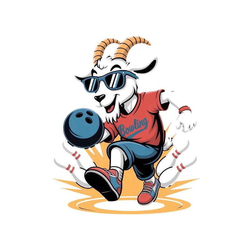 Motif de bowling de chèvre cool