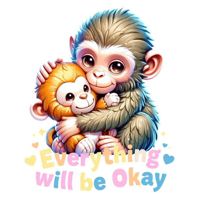 Everything Will Be Okay Monkey Hug