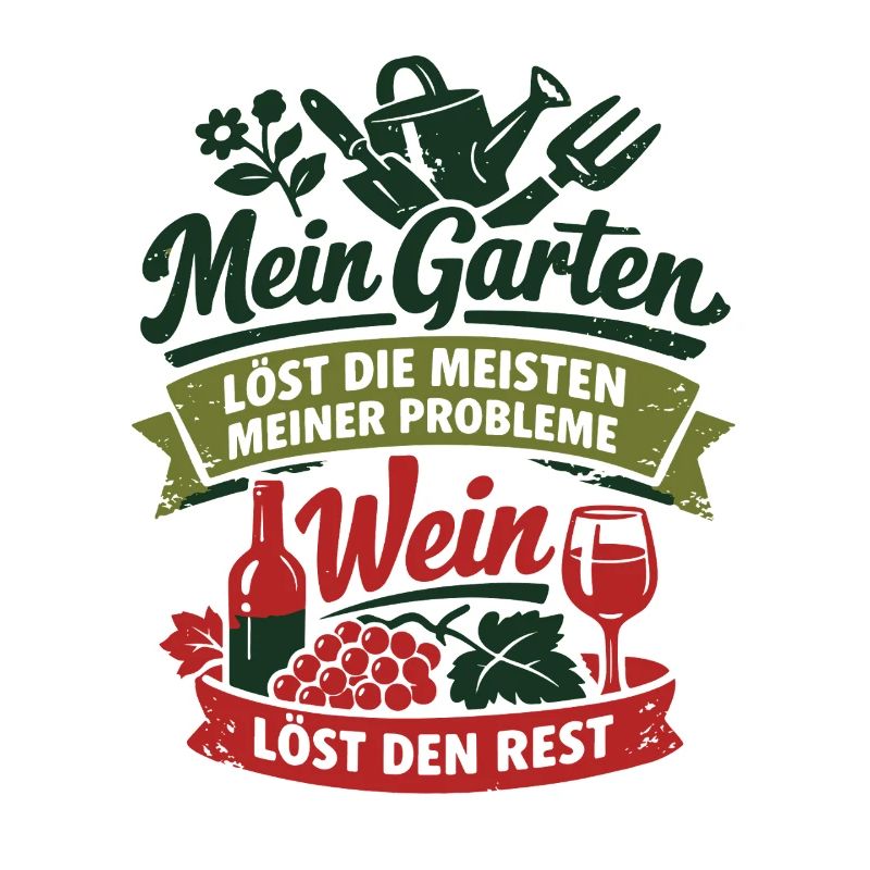 My Garden Solves My Problems - Wine Saying