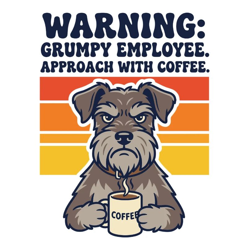 Warning Grumpy Employee Approach With Coffee