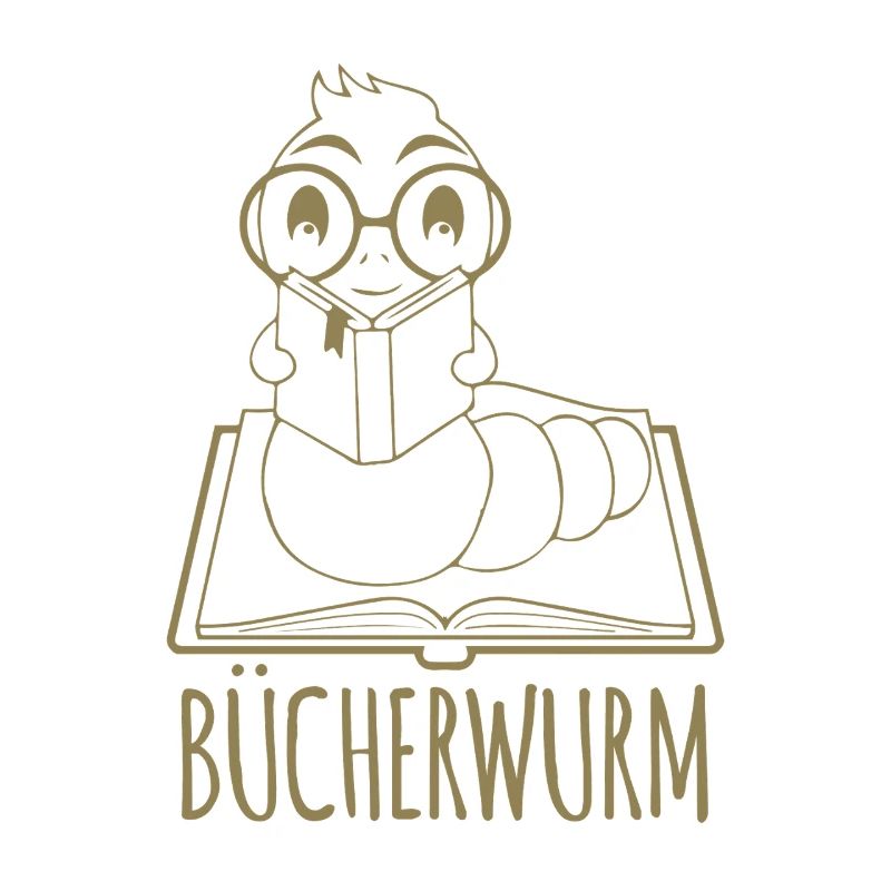 Bücherwurm liest Buch Logo